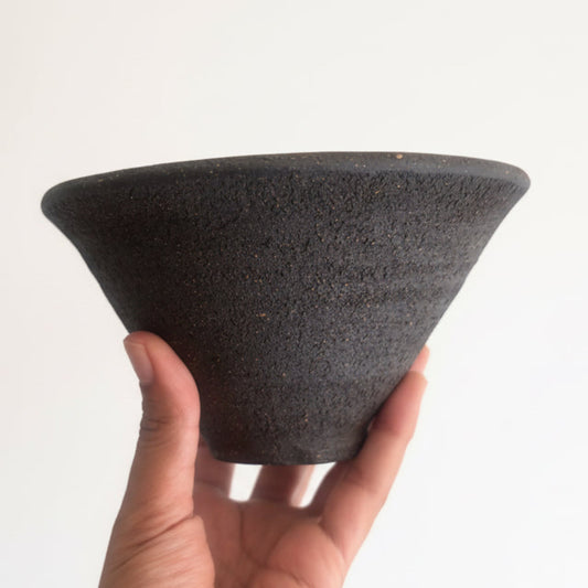 black stoneware clay fired at cone 6
